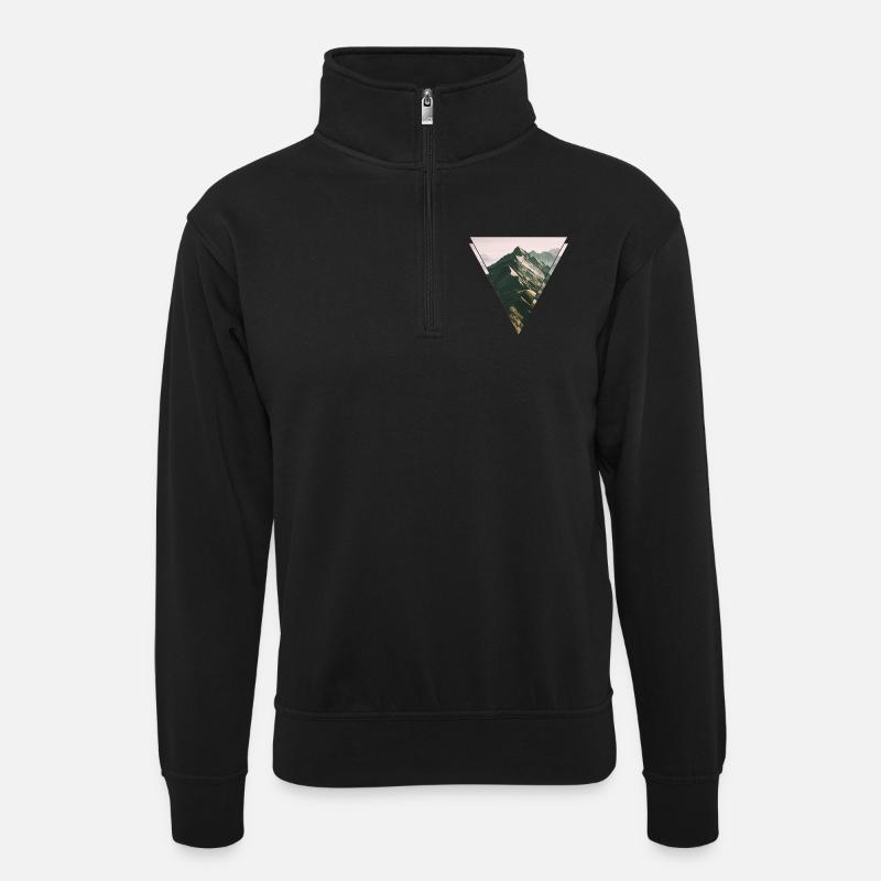 Augstmatthorn - Unisex Pullover mit Zip-Kragen - Schwarz