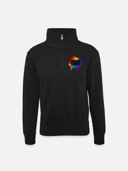 Gay__N005 - Unisex sweater with zip collar - black