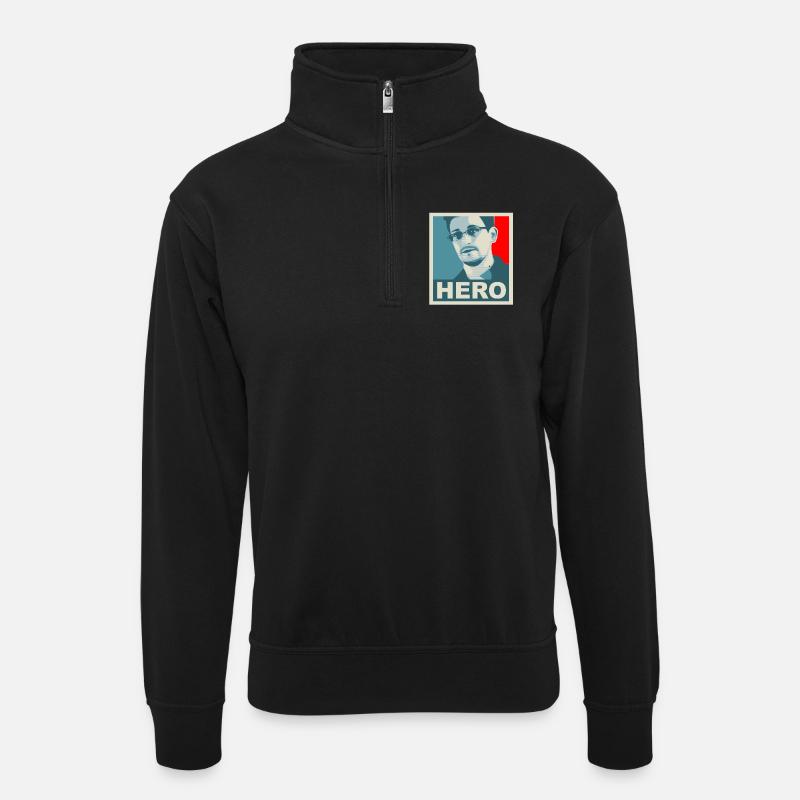 snowden - Sweat col montant zippé unisexe - noir