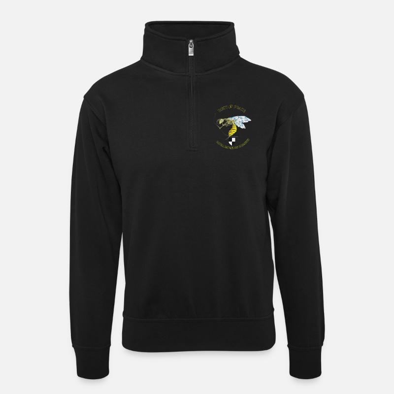 hornetbig - Unisex Pullover mit Zip-Kragen - Schwarz