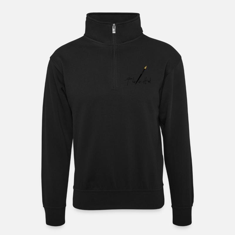 This is Art - Unisex sweater with zip collar - black