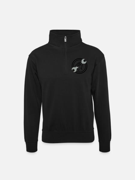 Mechanic - Unisex sweater with zip collar - black