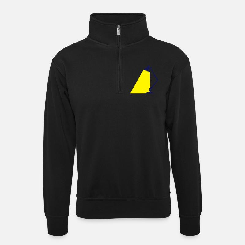 Tischlampe 2c - Unisex Pullover mit Zip-Kragen - Schwarz