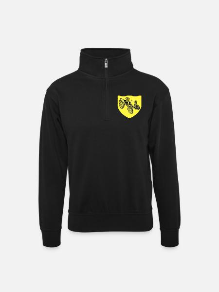 Tractor - Unisex sweater with zip collar - black
