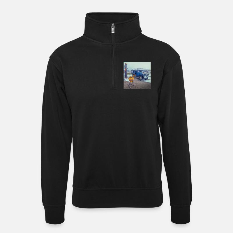 Ghost Town Bodie - Unisex sweater with zip collar - black
