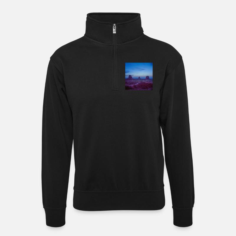 Monument Valley - Unisex Pullover mit Zip-Kragen - Schwarz