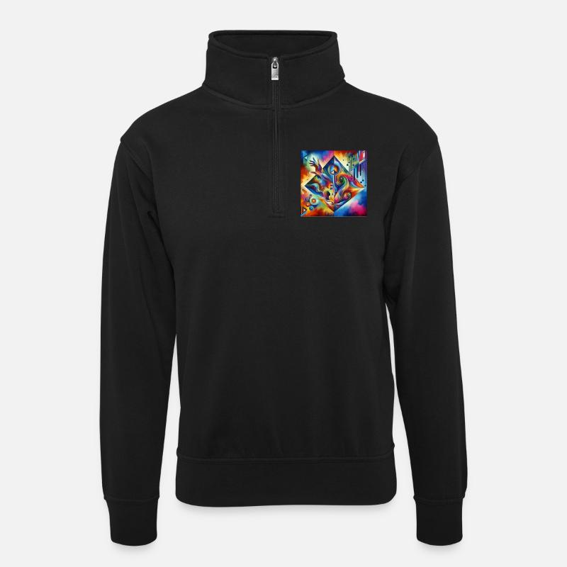 Clé - Sweat col montant zippé unisexe - noir