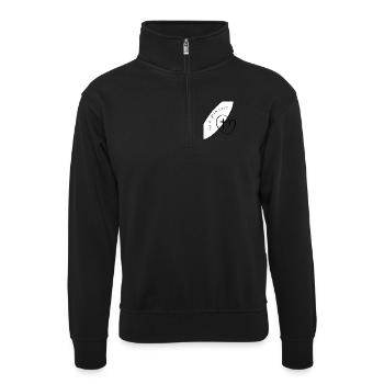 geliebt - Unisex Pullover mit Zip-Kragen - Schwarz - Vorne