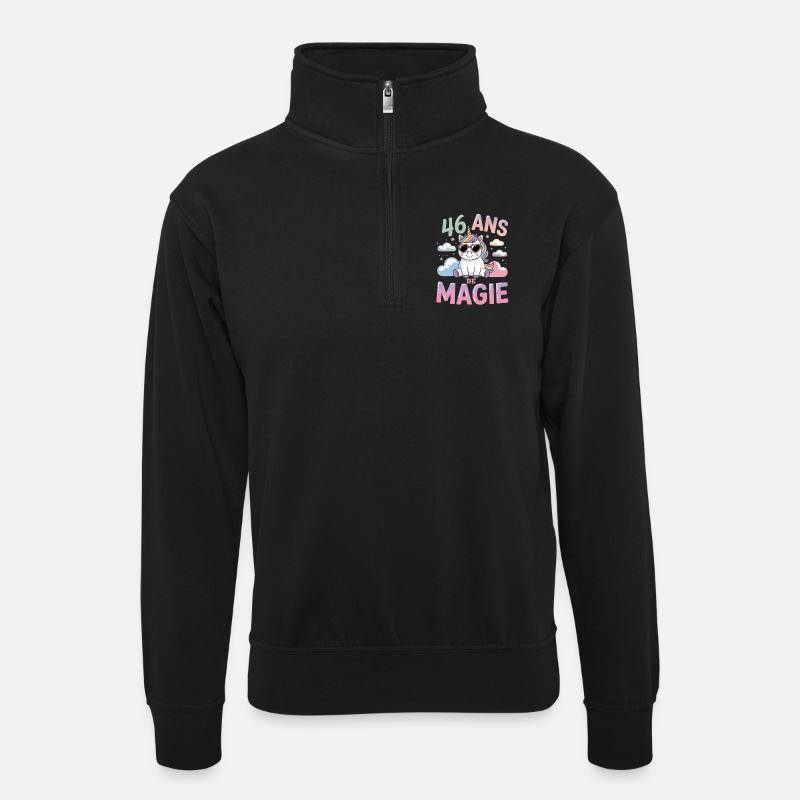 46 ans de magie - Sweat col montant zippé unisexe - noir