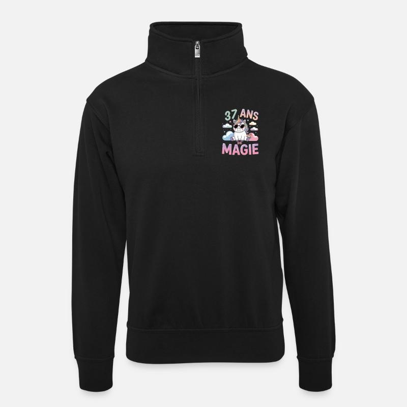 37 ans de magie - Sweat col montant zippé unisexe - noir