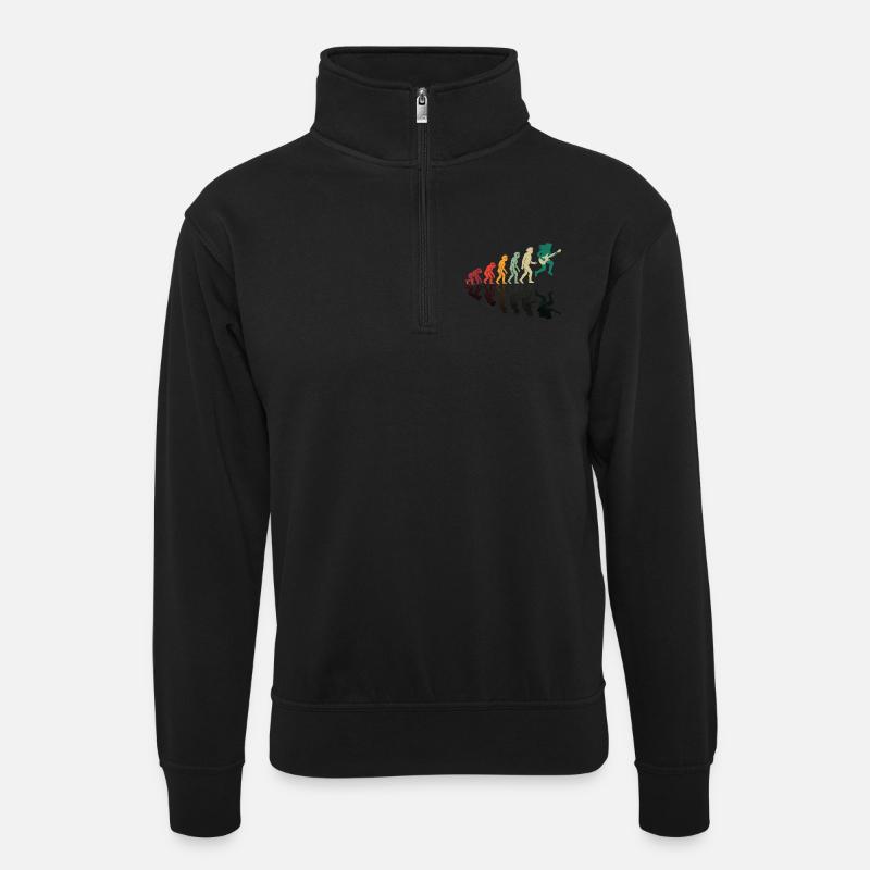 Chemise de musicien - Unisex Pullover mit Zip-Kragen - Schwarz