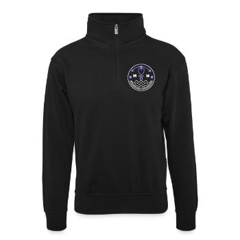 Moin für Nordlichter und Hamburger T-Shirt - Unisex Pullover mit Zip-Kragen - Schwarz - Vorne
