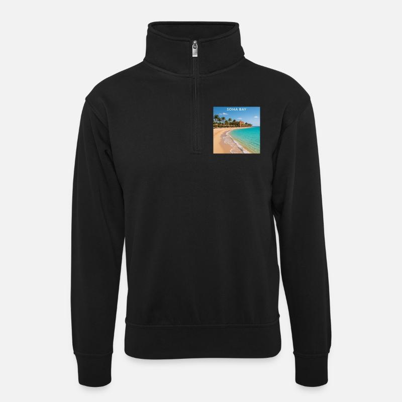 Ägypten Soma Bay - Unisex Pullover mit Zip-Kragen - Schwarz