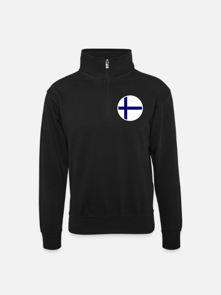 Drapeau de la Finlande Drapeau - Sweat col montant zippé unisexe - noir