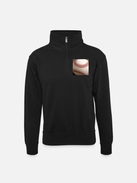 Baseball - Unisex sweater with zip collar - black