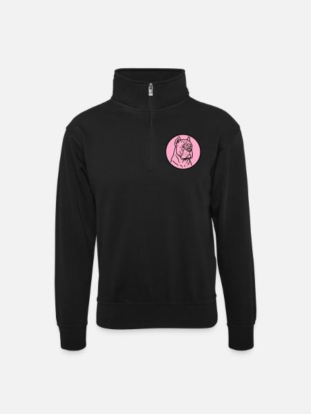 Mastif - Unisex sweater with zip collar - black