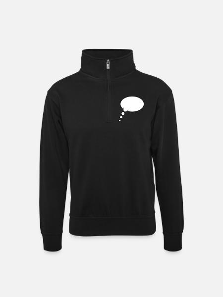 Pensée : Bubble Design - Sweat col montant zippé unisexe - noir