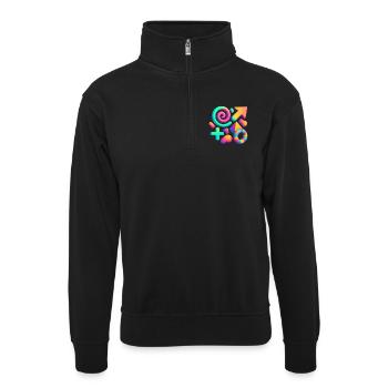 Neon Dreams – Explosion de formes abstraites en 3D - Sweat col montant zippé unisexe - noir - Devant