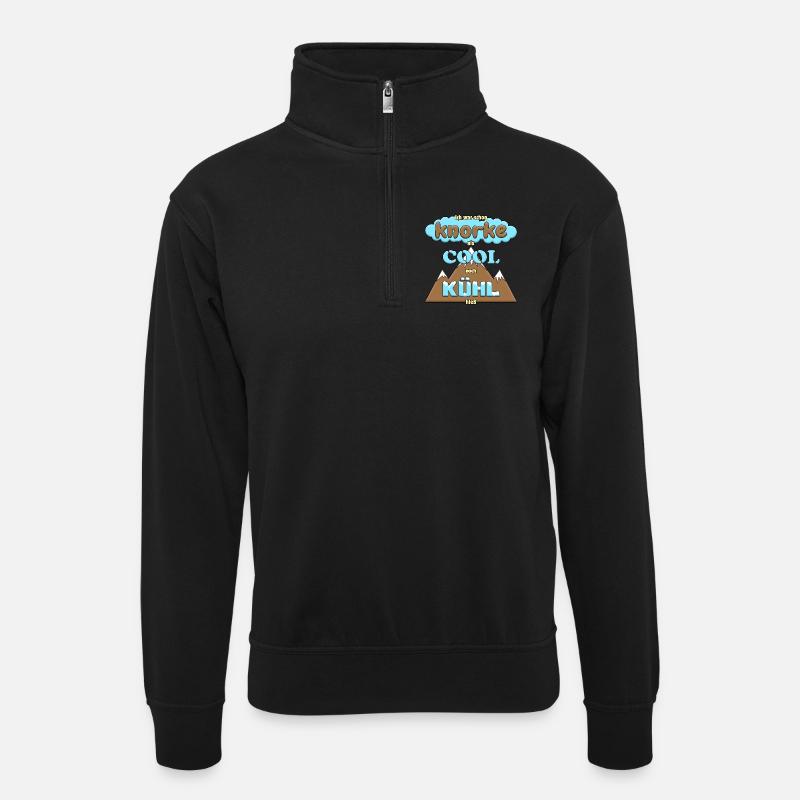 Knorke ist cool - Unisex Pullover mit Zip-Kragen - Schwarz