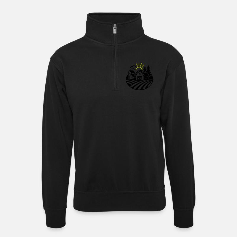 Ferme Bauernhof - Sweat col montant zippé unisexe - noir