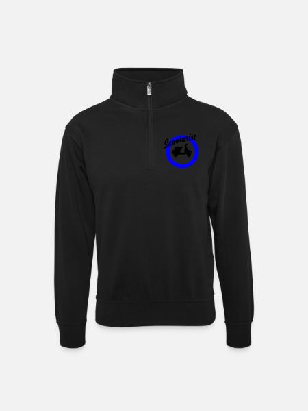 Motorroller Roller Blechroller Schaltroller - Unisex Pullover mit Zip-Kragen - Schwarz