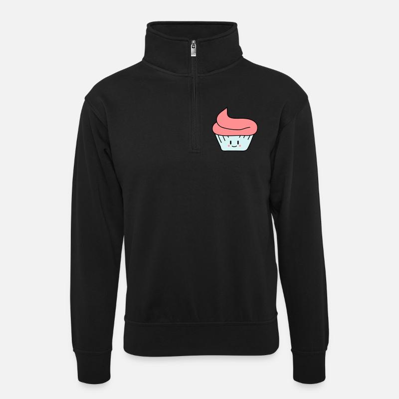 Cute Cupcake - Sweat col montant zippé unisexe - noir