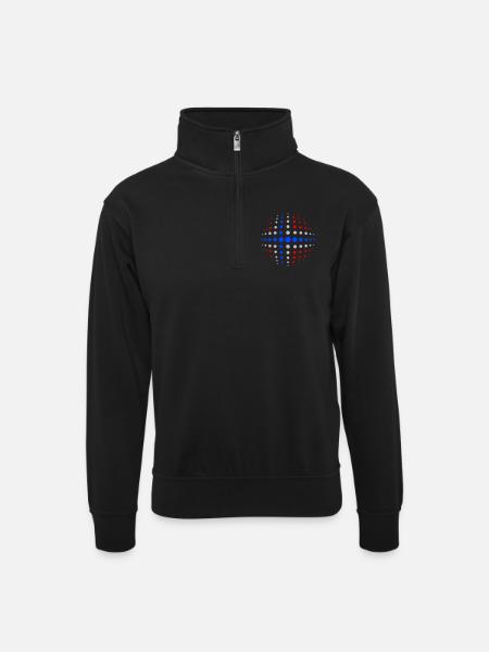 geo_dotsphere_norway_3c02 - Unisex sweater with zip collar - black
