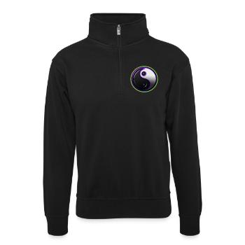 Ying Yang spirit - Unisex Pullover mit Zip-Kragen - Schwarz - Vorne