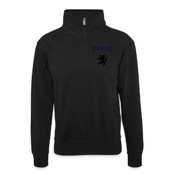scotland - Unisex sweater with zip collar - black - Front