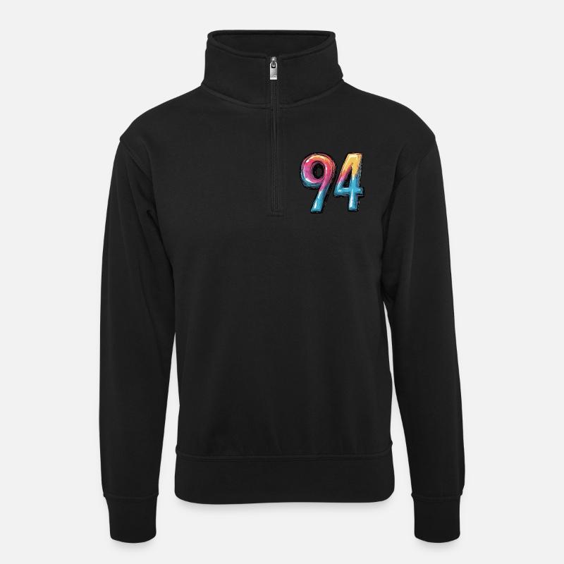 Bande dessinée à 94 numéros - Sweat col montant zippé unisexe - noir
