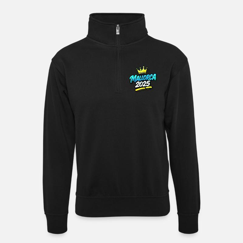 Mallorca 2025 Krone - Unisex sweater with zip collar - black