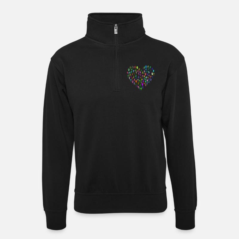 Yoga Love - Unisex Pullover mit Zip-Kragen - Schwarz