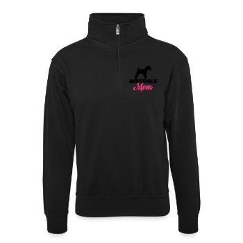 Airedale Terrier - Sweat col montant zippé unisexe - noir - Devant