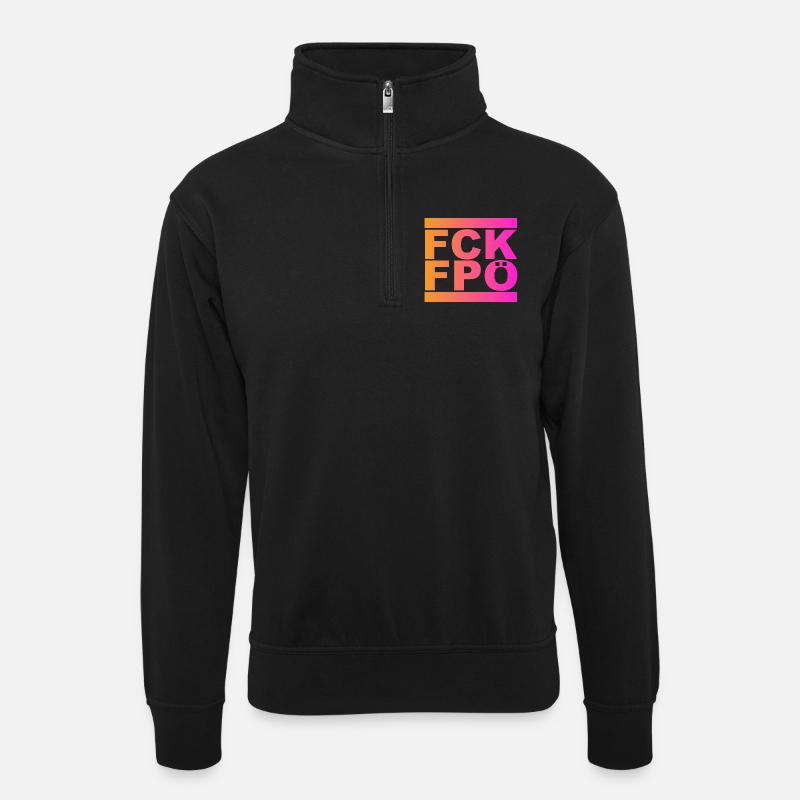 FCK FPÖ - Sweat col montant zippé unisexe - noir