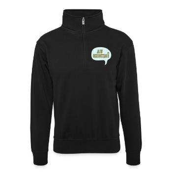 au secours funny cartoon comique, bulles cartoon, - Unisex sweater with zip collar - black - Front