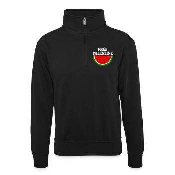 Free palestine - Unisex Pullover mit Zip-Kragen - Schwarz - Vorne