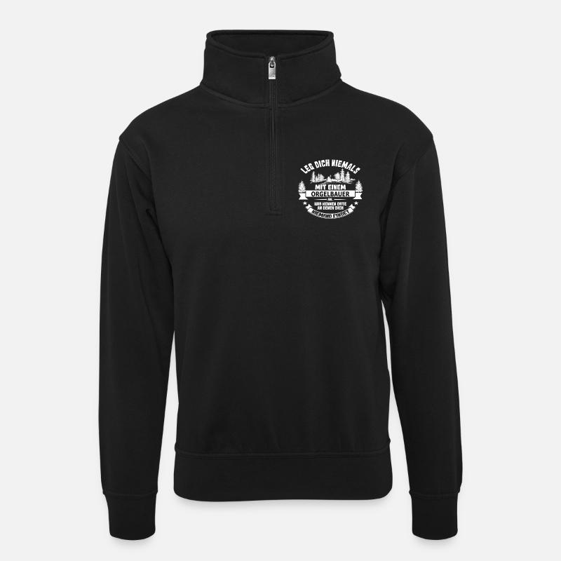orgelbauer - Unisex Pullover mit Zip-Kragen - Schwarz