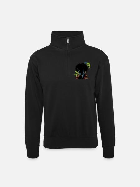 Jazz - Sweat col montant zippé unisexe - noir