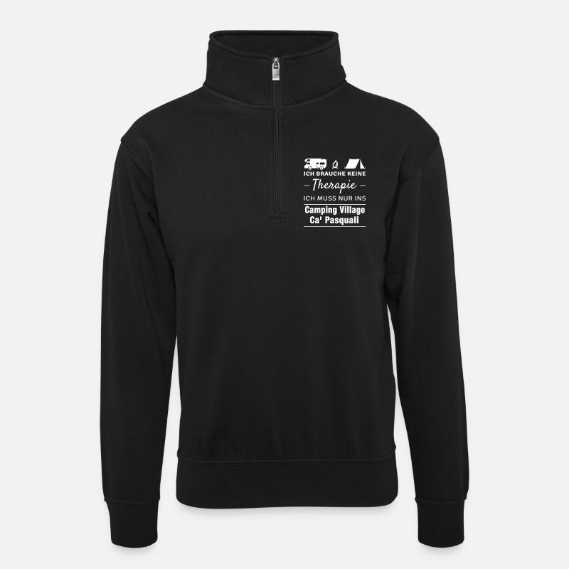 Therapie Ca' Pasquali Village - Unisex Pullover mit Zip-Kragen - Schwarz