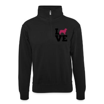 Australian shepherd - Sweat col montant zippé unisexe - noir - Devant