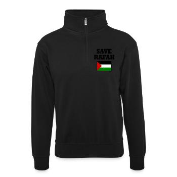Save rafah - Sweat col montant zippé unisexe - noir - Devant