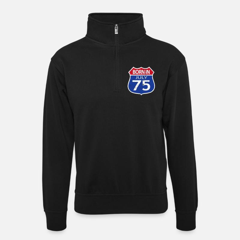 Né(e) en Juillet 1975 - Sweat col montant zippé unisexe - noir