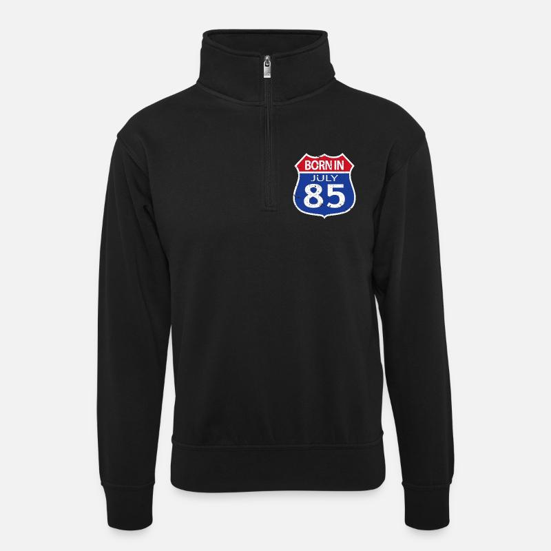 Né(e) en Juillet 1985 - Sweat col montant zippé unisexe - noir