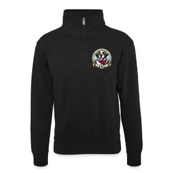 Logo du chien de Saint-Bernard - Sweat col montant zippé unisexe - noir - Devant