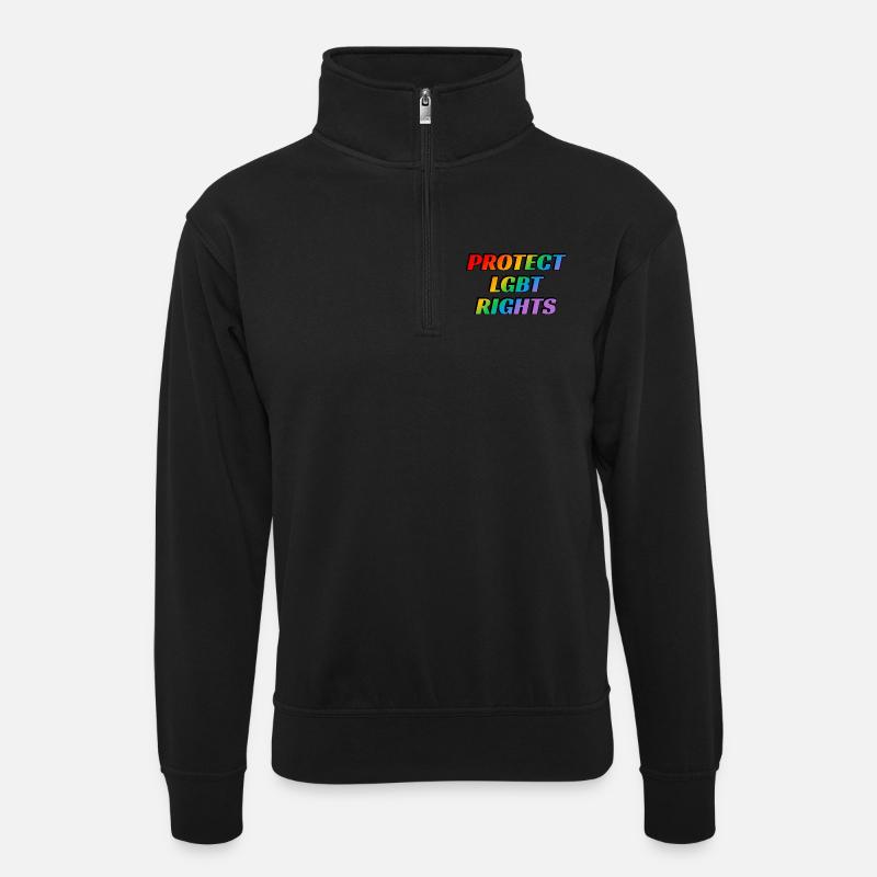 Schutz der LGBT-Rechte - Unisex Pullover mit Zip-Kragen - Schwarz