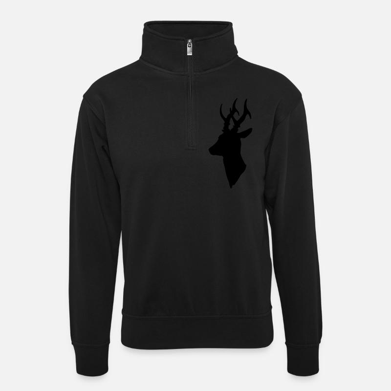 Roebuck - Unisex sweater with zip collar - black