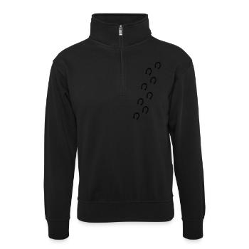 pferde_hufe_pfote__f1 - Sweat col montant zippé unisexe - noir - Devant