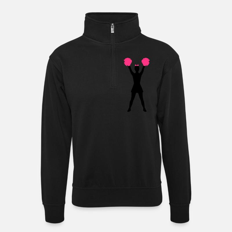 Cheerleader - Sweat col montant zippé unisexe - noir