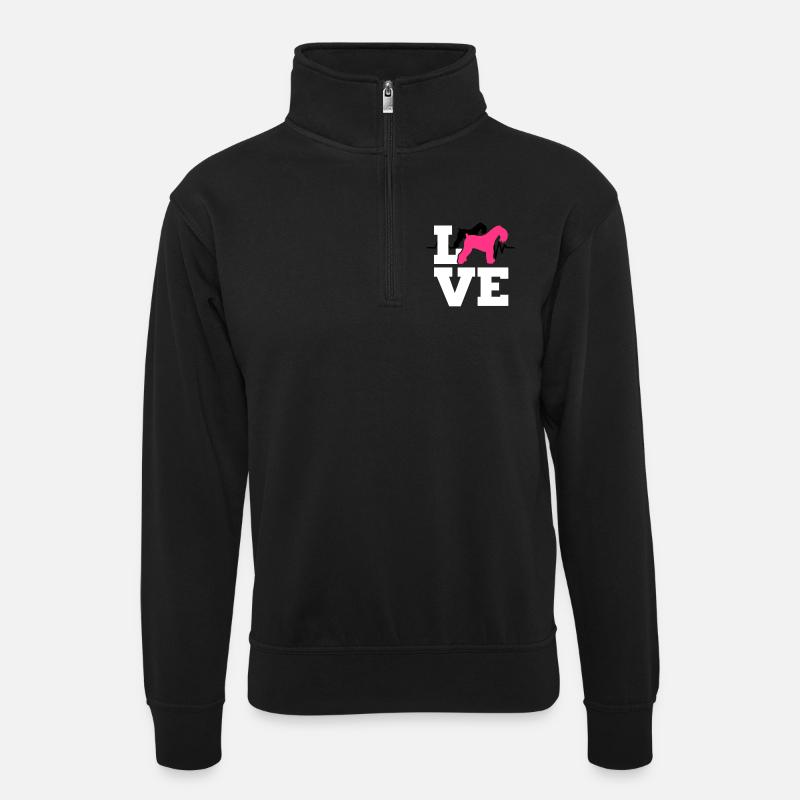Kerry Blue Terrier - Unisex Pullover mit Zip-Kragen - Schwarz