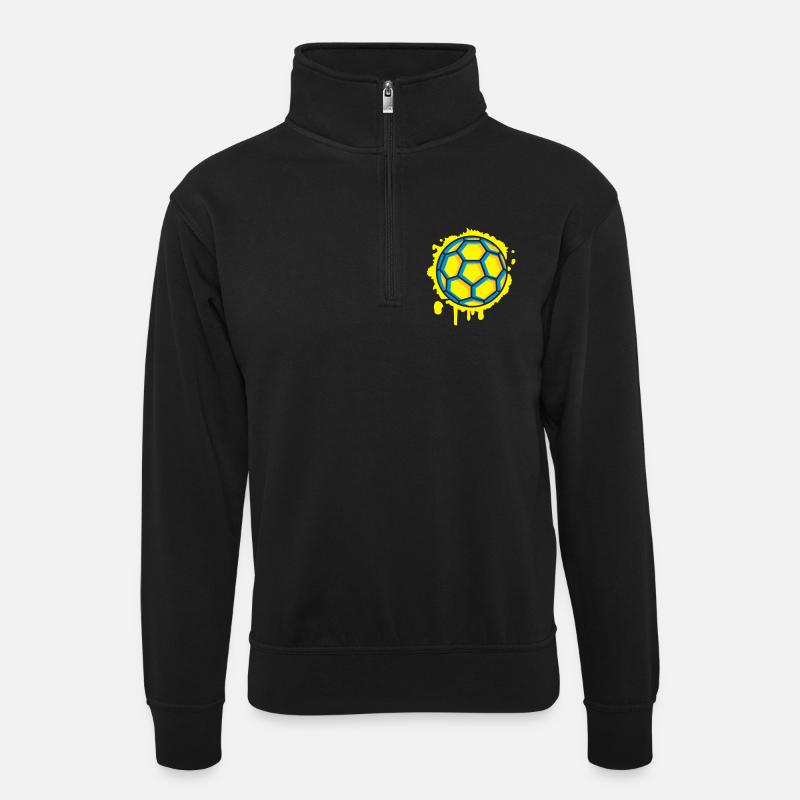 Handball Graffiti - Unisex Pullover mit Zip-Kragen - Schwarz